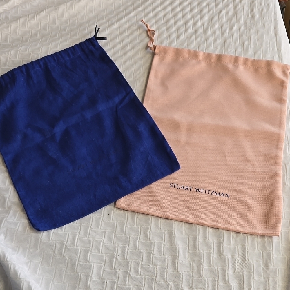 Stuart Weitzman Blue and Peach Dust Bags